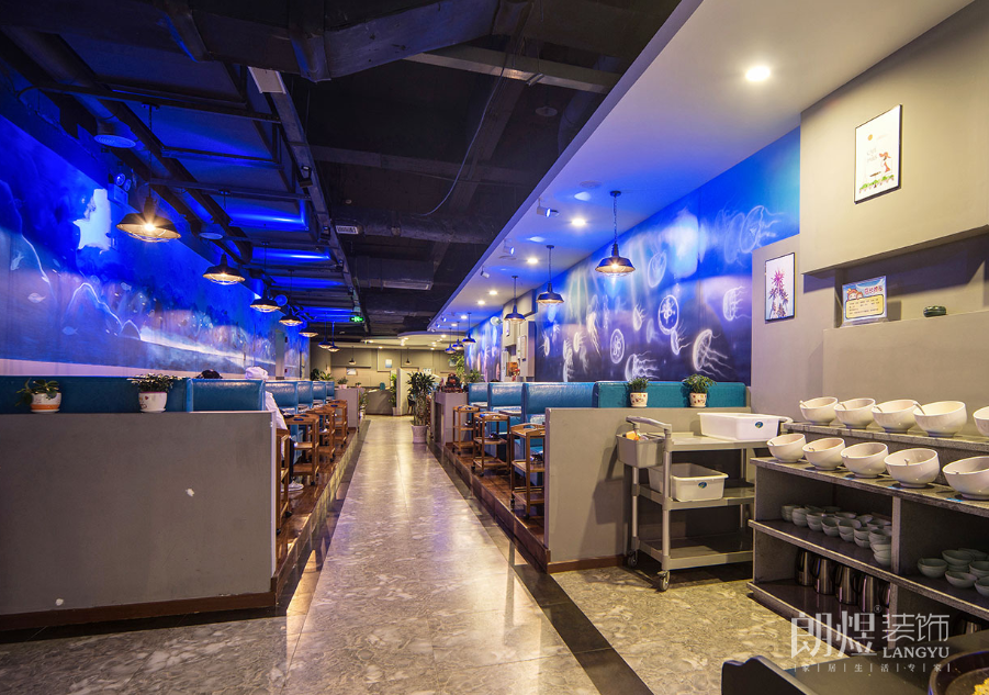 海鲜餐厅配料区设计效果图