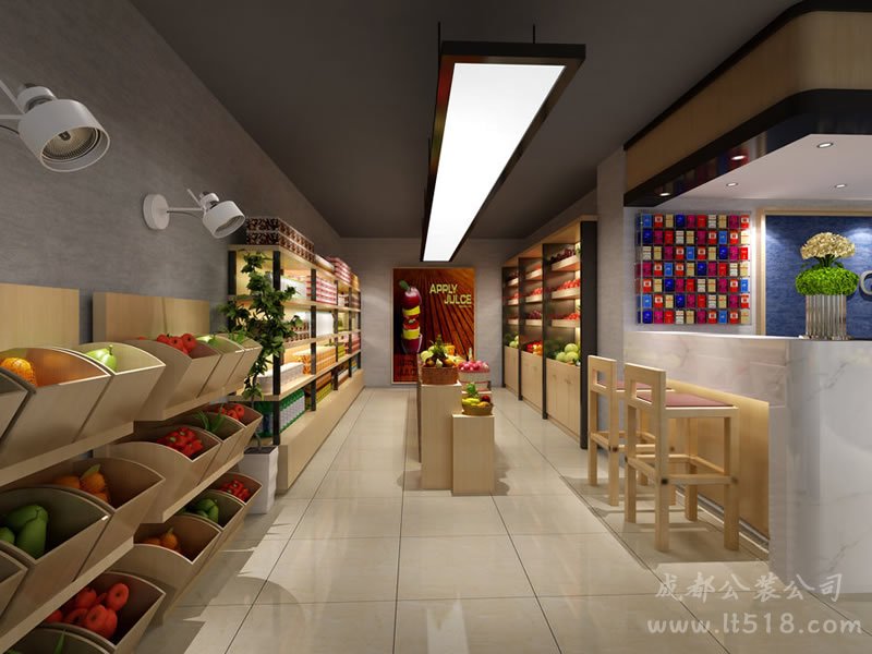 60平水果店铺装修设计
