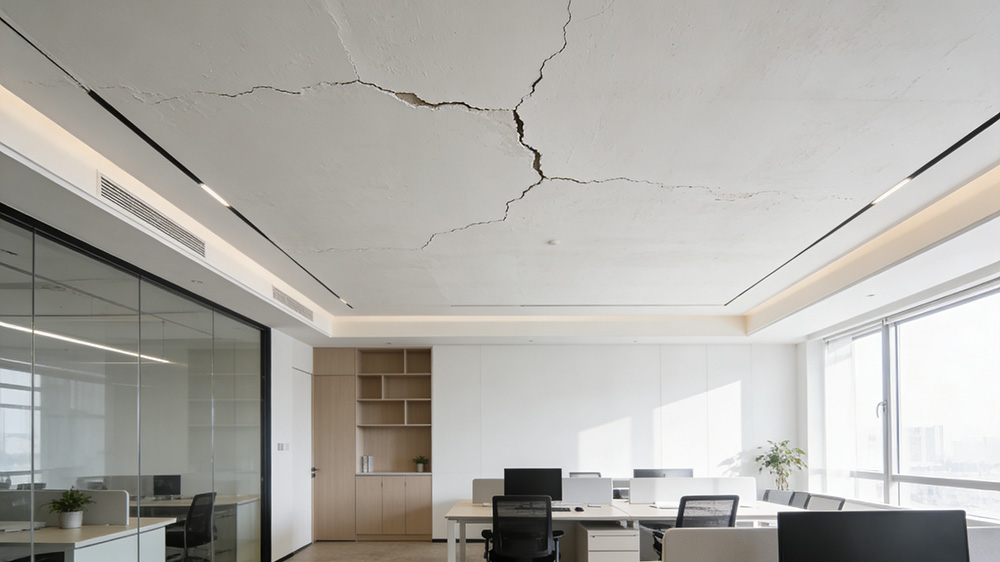 办公室天花开裂